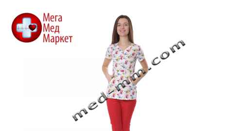 Купить Медицинская куртка женская Бали Попугаи №1115 цена, характеристики, отзывы